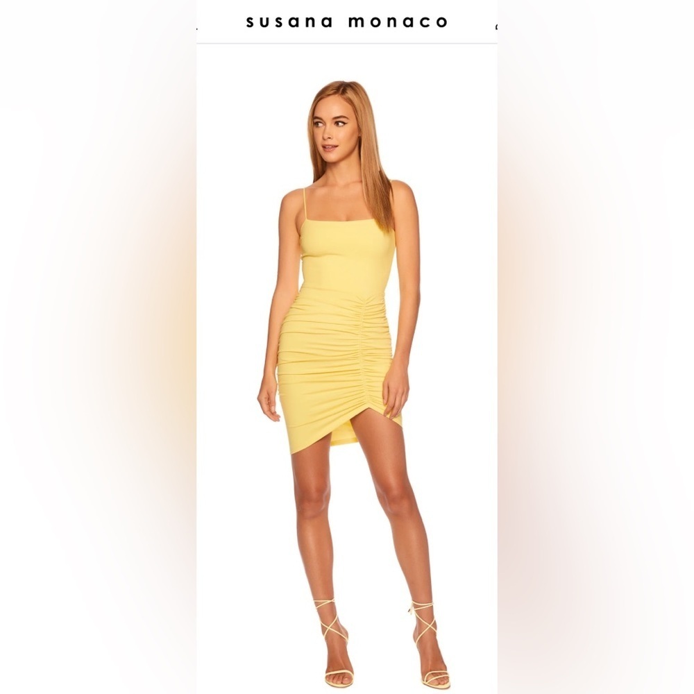 Susana Monaco Strap Gathered Dress Size Large